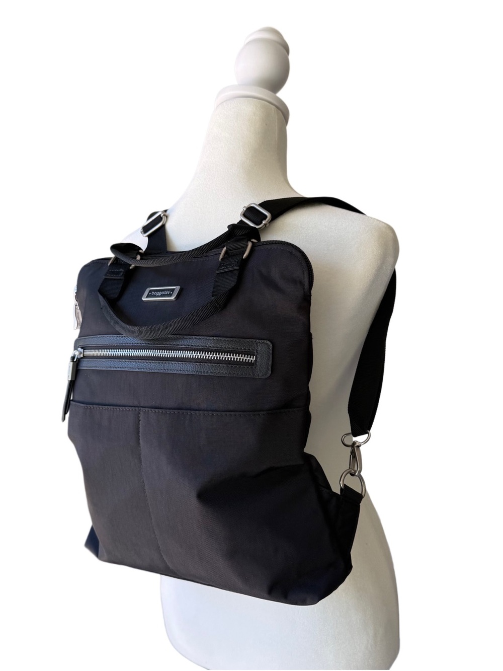 Baggallini Jessica Convertible Tote Backpack BLACK Anti Theft RFID